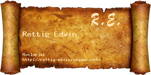 Rettig Edvin névjegykártya